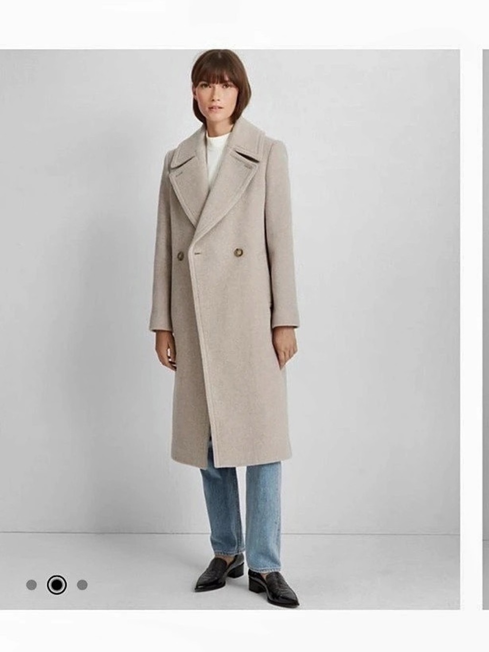 Club Monaco Daylina Coat Double-Breasted Coat in Almond Size Small Like New